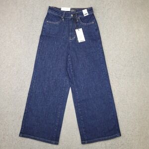 Judy Blue Women's Wide Leg Jeans Size 0/24 Dark Wash Stretch Denim JB88716DK NEW